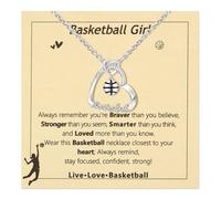 Alissl Heart-Shaped Sports Necklace for Women 16+3 Adjustable Chain with Basketball/Soccer/Softball/Volleyball Charms Perfect Jewelry Gift for Women Birthday Christmas Gift, Copper, Cubic Zirconia