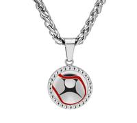 Alissl Soccer/Basketball/Baseball/Football Mens Necklace Pendant Stainless Steel Ball Chain Adjustable 14K Gold/18K White Gold Sports Style Ball Accessories Drip Athletic Jewelry Sports Fan Gift