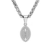 Alissl Sports Pendant Necklace for Men, Women, Teens - Soccer/Basketball/Baseball/Football Sports Team Fan Gifts | 3mm Stainless Steel Wheat Chain (22in+1.5in Extender) | with Gift Box, Stainless