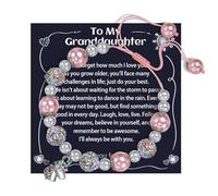 Alissl Unicorn Charm Bracelet for Girls - Adjustable Pink Pearl Kids Bracelet for Toddler Girls 4-12 Year Old- Daughter Granddaughter Child's Jewelry Gift for Birthday Christmas gifts, 6-10In, Pearl