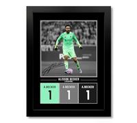 Alisson Becker Liverpool Signed Photo Poster Print Picture Display Framed Autograph Memorabilia for Football Fans Gift Brazil (A4 Framed Poster Black)