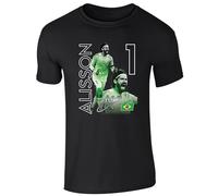 Alisson Liverpool Themed T-Shirt - Football Fan Tee (UK, Alpha, M, Regular, Regular, Black)