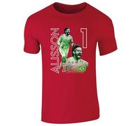 Alisson Liverpool Themed T-Shirt - Football Fan Tee (UK, Alpha, S, Regular, Regular, Red)