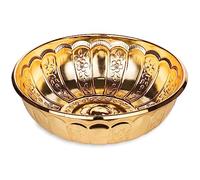 Alisveristime 1.06 Qt Turkish Hammam Bath Bowl, Traditional Metal Construction, Diameter 7.87", Height 2.36" - Multiple Colors Available (Gold)