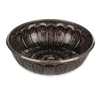 Alisveristime 1.06 Qt Turkish Hammam Bath Bowl, Traditional Metal Construction, Diameter 7.87", Height 2.36" - Multiple Colors Available (Black)