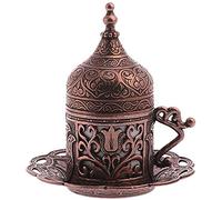 Alisveristime (1 Pc Turkish Gr rabic Coffee Espresso Cup Saucer (Lale) (Antique Copper)