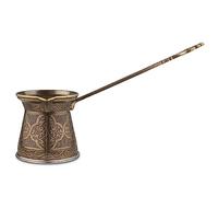 Alisveristime Authentic Turkish Coffee Pot, Handmade Cezve/Ibrik, Multiple Sizes and Colors Available - Enhance Your Coffee Experience Now! (Antique Green, 1 Cup)
