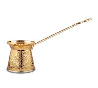Alisveristime Authentic Turkish Coffee Pot, Handmade Cezve/Ibrik, Multiple Sizes and Colors Available - Enhance Your Coffee Experience Now! (Gold, 1 Cup)