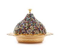 Alisveristime Coated Handmade Brass Sugar Chocolate Candy Bowl Serving Dish with Lid (Crystal) (Multi)