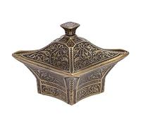 Alisveristime Coated Handmade Brass Sugar Chocolate Candy Bowl Serving Dish with Lid Sugar Container, Sugar Dish with Lid, Salt Bowl, Sugar Holder for Coffee Bar (Big Square Bow) (Antique Green)
