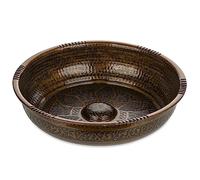 Alisveristime Traditional Turkish Bath Hammam Bowl with Authentic Motifs (440gr (15.50 oz) Made of Zinc (7.87-Inch Diameter) (Antique Green)
