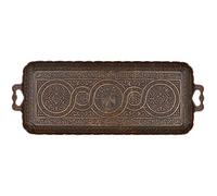 Alisveristime Turkish Ottoman Coffee Tea Beverage Serving Rectangle Tray (Small Tray) (13 INC*5.5 INC) (Autentic)