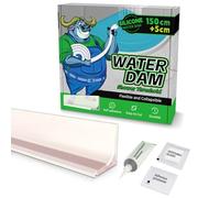 ALITAIYI Wet Room Floor Barrier, Shower Threshold, Transparent, 155 cm | Flexible 20 x 20 mm silicone water retaining strip, self-adhesive with glue, for showers, baths, sinks and worktops