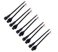 ALITOVE 5 Pairs 3 Pin 3 Core Waterproof IP65 Male Female Plug LED Connector with 20cm 18AWG 3X0.75mm² Cable for 5V 12V WS2811 WS2812 WS2812B SK6812 SK6812-RGBW Pixel Halloween Christmas Light 21mm Nut