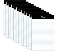 Alitte Legal Notepads 5x8, Pack of 12 - Perforated Narrow Ruled Writing Pad - Premium Thick Paper, No Ink Bleeding - Blank Legal Pads For Home, Office, School, Business - 50 Sheets Per Notebook