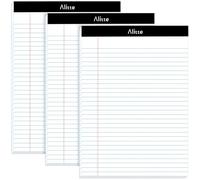 Alitte Legal Notepads 8.5 x 11, Pack of 3 - Perforated Wide Ruled Writing Pad - Premium Thick Paper, No Ink Bleeding - Blank Legal Pads For Home, Office, School, Business - 50 Sheets Per Notebook