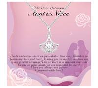 Alittlecare Niece Gifts from Auntie - Aunt Gifts from Niece - Aunt Niece Necklace for Birthday Christmas Graduation Wedding With Nice Message Card and Box, Brass, Cubic Zirconia