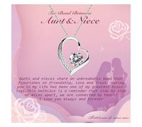 Alittlecare Niece Gifts from Auntie - Aunt Gifts from Niece - Aunt Niece Necklace for Birthday Christmas Graduation Wedding With Nice Message Card and Box, Brass, Zircon