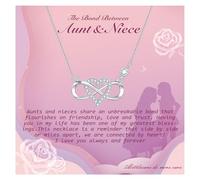 Alittlecare Niece Gifts from Auntie - Aunt Gifts from Niece - Aunt Niece Necklace for Birthday Christmas Graduation Wedding With Nice Message Card and Box, Brass, Zircon