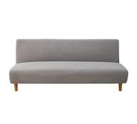 Aliuciku Armless Futon Cover, Stretch Folding Sofa Bed Slipcover Couch Cover with Elastic Bottom(Gray,Large)