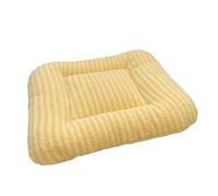 Aliuciku Cat Bed Pad, Warm Plush Pet Sleeping Mat Washable Dual-Sided Cushion Bed for Cat Dog Bunny(Yellow,Small)