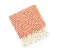 Aliuciku Herringbone Throw Blanket, Soft Comfortable Sofa Throw Blanket Leisure Blanket with Fringed for Couch Bedroom and Living Room Décor(Orange,130 * 170cm)