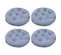 Aliuciku Set of 4 Seat Pads, Thick Round Tatami Chair Cushions for Dining Kitchen Office(B-11,45x45cm)