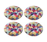 Aliuciku Set of 4 Seat Pads, Thick Round Tatami Chair Cushions for Dining Kitchen Office(B-13,50x50cm)