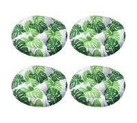 Aliuciku Set of 4 Seat Pads, Thick Round Tatami Chair Cushions for Dining Kitchen Office(B-16,45x45cm)