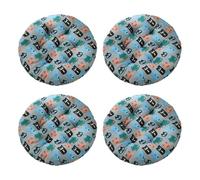 Aliuciku Set of 4 Seat Pads, Thick Round Tatami Chair Cushions for Dining Kitchen Office(B-2,30x30cm)