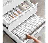 ALIUNI Drawer Liners, Non Slip Shelf Liner for Kitchen Cupboard, Non Adhesive Mats Waterproof for Bedroom Wardrobe Shelves Cabinets Pantry, Grey Stripes 45 x 600 cm