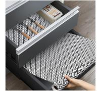 ALIUNI Drawer Liners, Non Slip Shelf Liner for Kitchen Cupboard, Non Adhesive Mats Waterproof for Bedroom Wardrobe Shelves Cabinets Pantry, Black & White 45 x 300cm