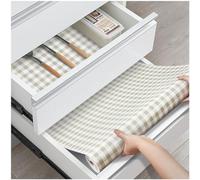 ALIUNI Drawer Liners, Non Slip Shelf Liner for Kitchen Cupboard, Non Adhesive Mats Waterproof for Bedroom Wardrobe Shelves Cabinets Pantry, Green Plaid 60 x 300 cm