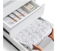 ALIUNI Drawer Liners, Non Slip Shelf Liner for Kitchen Cupboard, Non Adhesive Mats Waterproof for Bedroom Wardrobe Shelves Cabinets Pantry, Marble 45 x 600cm