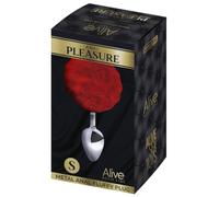 Alive Metal Anal Fluffy Plug S Red 6.3 cm