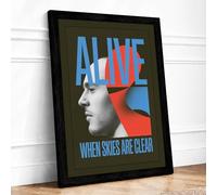 Alive When Skies Are Clear Modern Framed Wall Art Print A1 (84.1×59.4cm) Black, Wall Decor for Living Room, Bedroom, Office & Home, Ready to Hang, Art Gift