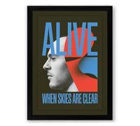 Alive When Skies Are Clear Modern Framed Wall Art Print A4 (29.7×21cm) Black, Wall Decor for Living Room, Bedroom, Office & Home, Ready to Hang, Art Gift