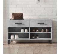 alivia shoe storage bench with 2 drawers in concrete effect