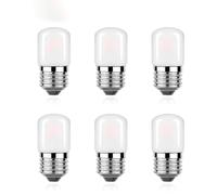 ALIVIM 6 Pcs T28 E27 220V E26 110V 1W Tubular LED Bulb Frosted Dimmable Light Bulbs Living Room Pendent Decoration Night Light,Warm White,220V E27