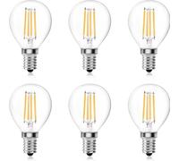 ALIVIM 6Pcs E14 LED Light Bulb G45 LED Candle Bulb Small Screw 2W 4W 6W 8W Bulb Vintage Warm White 2700K 6500K LED Bulb 360° Beam Angle Clear Filament Non Dimmable,Warm White,4W