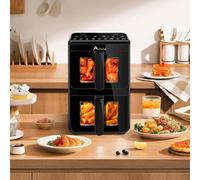 Alivio 10L Dual Zone Digital Air Fryer with 2 Visual Baskets in Black Alivio Black