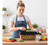 Alivio 12-In-1 Stainless Steel Vegetable Chopper Slicer Dicer Fruit Cutter- Grey