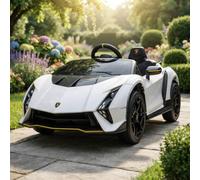 Alivio 12V Lamborghini Electric Ride On Car for Kids, White