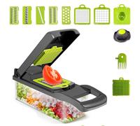 Alivio 14-in-1 Vegetable Chopper, Multifunctional Stainless Steel Veg Cutter, Slicer, Dicer, Chopper Manual Vegetable Salad Cutter in Grey Alivio Grey