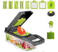 Alivio 14 In 1 Vegetable Chopper Stainless Steel, Multifunctional Vegetable Cutter, Slicer, Dicer With Container