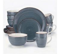 Alivio Porcelain 16-Piece Dinner Set Lead-Free Glaze Dinnerware (Grey)