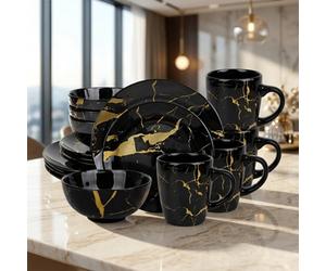 Alivio 16Pc Premium Porcelain Plates Dinnerware Scratch-Resistant Luxury Tableware