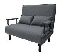 Alivio 2-In-1 Double Folding Sofa Bed with 6-Level Adjustable Backrest (Grey) in Grey Alivio Grey