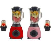 Alivio 2-In-1 Nuts Ice Crushing Mixer Blender 850W (Red & Pink, Set Of 2)