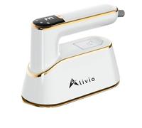 Alivio 2 in 1 Steam Iron with 3 Level Steamer, Wet/Dry Portable Iron with LCD Screen & 180 Degree Rotating Handle for Silk, Wool, Cotton, Chiffon, Linen, Nylon (White)